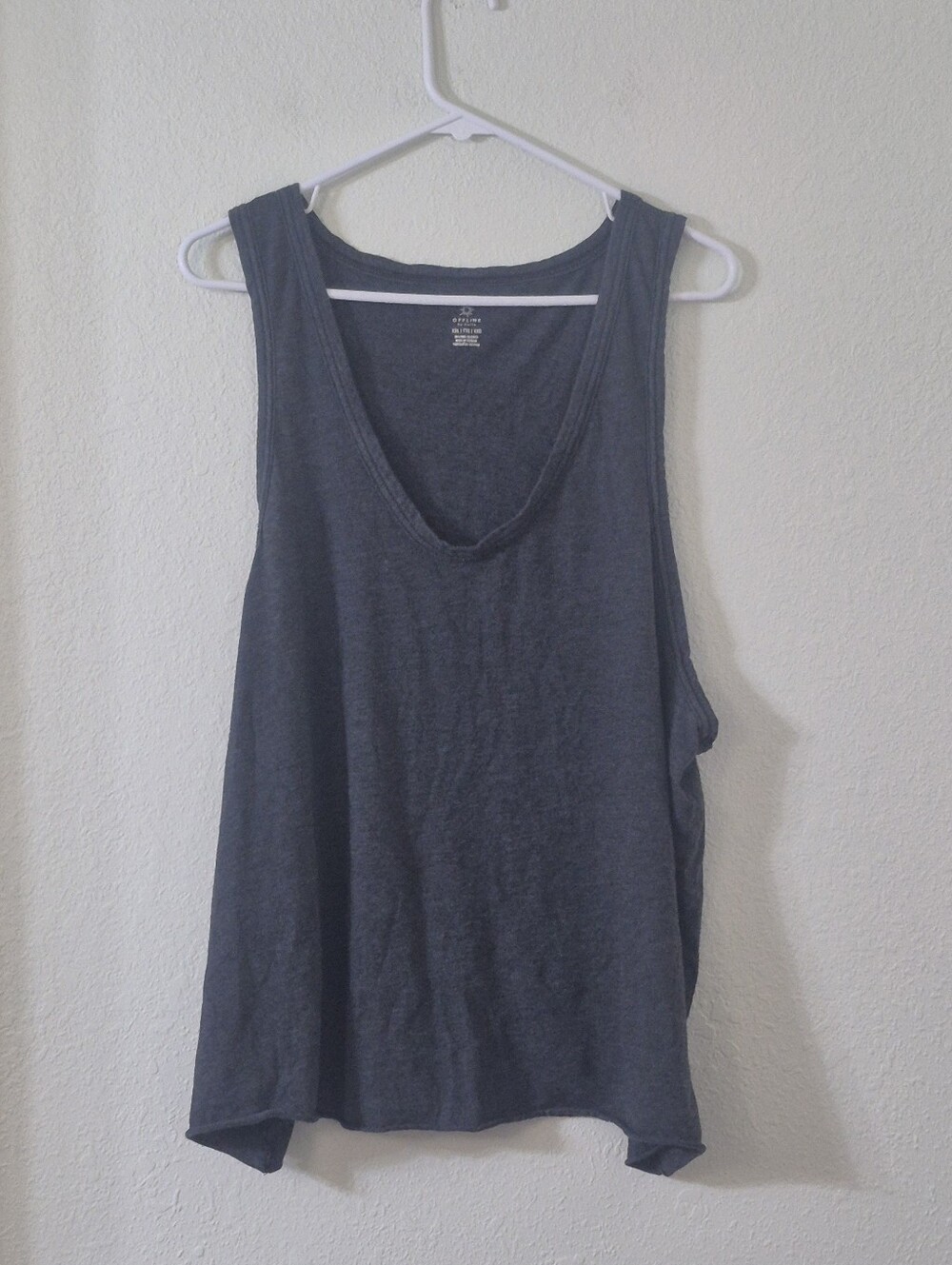 Relaxed Scoop Tank Top in Charcoal
